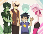 2015 alpha_kids arms_crossed crossover dirk_strider fashion fullres ghosts ikimaru jake_english jane_crocker john_egbert roxy_lalonde steven_universe 