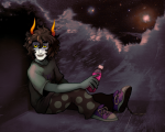 2019 beverage faygo fullres gamzee_makara moon night scrims sitting solo stars starter_outfit trees xigrif