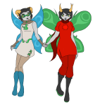  fantroll godtier holding_hands life_aspect mutetyphoon redrom rogue shipping thief time_aspect 