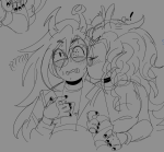  ! 2026 ? blush feferi_peixes fullres grayscale kiss monochrome redrom shipping sketch spider8each starter_outfit sweat text voidlace vriska_serket 