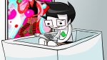  2021 bathtub fullres john_egbert meatmanuel panel_redraw phone sitting solo starter_outfit text 
