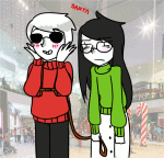  2012 animated blush bondage casual catskid100 dave_strider fullres holidaystuck image_manipulation jade_harley text 