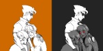  2019 dave_strider davebot dirk_strider grayscale highlight_color homestuck:_beyond_canon hug klmmcqueen rose_lalonde rosebot 