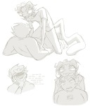  2024 blush chubstuck fullres jaggy_lines karkat_vantas katnep kneeling lying nepeta_leijon no_hat obscenicon rule63 shipping starter_outfit text transtuck wonk 
