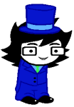  2019 dawndoodle fashion fullres hat jaggy_lines john_egbert june_egbert solo sprite_mode suit transparent transtuck 