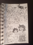 2023 alternate_hair art_dump beagle_puss calliope casual fashion fullres grayscale headshot john_egbert june_egbert karkat_vantas lineart pencil phone roxy_lalonde sprite_mode starter_outfit szkraft220 transtuck vodka_mutini