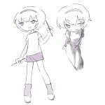 2025 black_squiddle_dress fullres grayscale highlight_color knitting_needles monochrome muffin_puppi rose_lalonde solo starter_outfit weapon