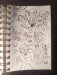 2023 art_dump caliborn calliope cherubim food fullres grayscale headshot lil_cal lineart pencil sex_snake spiral_sucker starter_outfit szkraft220