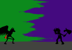  2025 bec_noir blood frigiddoctoratus fullres gamzee_makara image_manipulation jack_noir jaggy_lines limited_palette queen's_ring scars silhouette sober_gamzee sovereign_slayer starter_outfit strife sword warhammer_of_zillyhoo weapon 