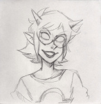  2017 fullres grayscale headshot ikimaru monochrome pencil sketch solo starter_outfit terezi_pyrope 