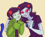  arm_around_shoulder nepeta_leijon no_hat pootles scratch_and_sniff shipping terezi_pyrope 