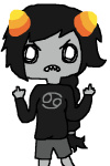  2012 alternate_hair f-u-c-k-a-s-s fullres jaggy_lines karkat_vantas rule63 solo starter_outfit the_finger 
