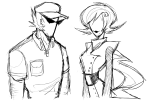  2025 bro facial_hair fullres grayscale martyrstars mom monochrome rose&#039;s_pink_scarf sketch starter_outfit 