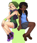  alternate_hair back_to_back casual eunnieboo fashion jade_harley roxy_lalonde sitting squiddles wonk 