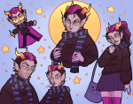  2024 alternate_hair art_dump body_modification crossdressing eridan_ampora fullres jaggy_lines march_eridan smiling_eridan stars starter_outfit weltschmerz-cairn 