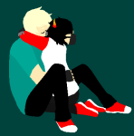  back_angle clothingswap coolkids dave_strider hug kiss pixel red_baseball_tee redrom shipping terezi_pyrope tigercookie 