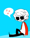  2012 animated dave_strider fullres jaggy_lines madammonkey red_baseball_tee sitting sleeping solo thought_balloon 