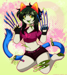  action_claws blood decapitation fashion godtier gore heart_aspect modtier nepeta_leijon no_hat pawfeet playbunny rogue solo 