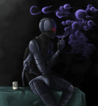 artificial_limb beverage bionicspades jack_noir roboslick sitting smoking solo spades_slick 