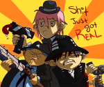  ace_dick crossover panel_redraw pickle_inspector problem_sleuth problem_sleuth_(adventure) ragweed soul_eater team_sleuth unknown_weapon 