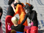  2013 black_squiddle_dress broken_source cosplay fullres godtier holding_hands hubtopband hug kanaya_maryam light_aspect mewbeasts real_life redrom rose_lalonde rosemary seer shipping starter_outfit 