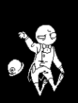  2016 clover clownmantis crossover felt fullres grayscale no_hat pastiche pixel solo starter_outfit undertale 