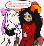  2026 aradia_megido book dailyaradia fullres godtier jaggy_lines maid maplehoof parody sitting text time_aspect word_balloon 