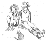  cats eridan_ampora grayscale roxy_lalonde shipping sitting specialsari wwixards 