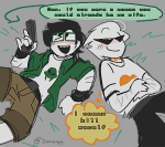  2026 blush body_hair dirk_strider facial_hair fullres iamanpy jake_english lying pumpkin_patch redrom scars shipping starter_outfit text thought_balloon twin_m9_berettas wonk word_balloon 