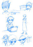  2011 art_dump book cake computer crossover dave_strider dragonmanx food fullres gainax headshot john_egbert knitting_needles lil_cal lineart monochrome panel_redraw rose_lalonde sketch starter_outfit tengen_toppa_gurren_lagann text 