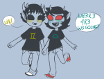  blind_love blind_sollux blush holding_hands lesbang redrom shipping sollux_captor terezi_pyrope word_balloon 