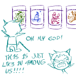  2024 among_us artificial_limb blood decapitation equius_zahhak feferi_peixes fullres headshot impalement jaggy_lines jousting_lance nepeta_leijon parody pastabaguette robolegs sweat tavros_nitram terezi_pyrope text walking_cane 