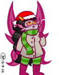  blush easily-amuseddd feferi_peixes godtier hat holidaystuck no_glasses solo transparent wings_only winter 