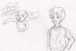 2012 adventure_time apricots-from-nara au crossover dancestors fullres grayscale kankri_vantas pastiche pencil school_uniform sketch solo text word_balloon