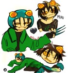  2026 8_ball action_claws art_dump cat_hat fullres heart image_manipulation nepeta_leijon no_coat reiyill solo starter_outfit text weapon wonk 