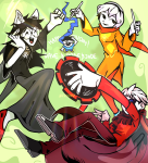  2020 beta_kids breath_aspect dave_strider dogtier fullres godtier heir high_angle jade_harley john_egbert knight light_aspect midair quills_of_echidna rose_lalonde seer space_aspect text time_aspect turntables witch wonk zzoupz 