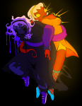  2024 alternate_hair back_to_back black_squiddle_dress chubstuck crying fullres godtier grimdark jaggy_lines light_aspect multiple_personas obscenicon rose_lalonde seer solo 