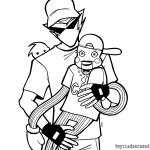  2026 babies bro brocal carrying dave_strider fullres grayscale lil_cal lineart monochrome myriadserased redrom shipping starter_outfit 