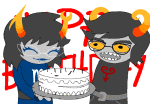  2026 animated aranea_serket cake dancestors fantroll fullres happy_birthday_message jaggy_lines lineart offkilterkeys starter_outfit text 