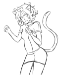  2011 fullres grayscale hat medical_uniform monochrome nepeta_leijon nsfw_source pride sketch solo 