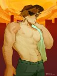  2026 body_hair body_modification bro city fernious fullres no_shirt scars solo towel 