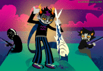 10k_member_celebration_event 2025 agent_uniform alternia alternianclown animals archagent blood clouds eridan_ampora fish fullres jack_noir jaggy_lines karkat_vantas ocean sitting starter_outfit text thumbs_up