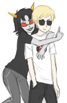  arm_around_shoulder coolkids dave_strider hug redrom shipping starter_outfit stunkies terezi_pyrope 
