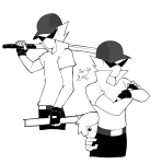  2025 arms_crossed art_dump babies bro dave_strider fullres grayscale lineart monochrome smuppets starter_outfit turntgh unbreakable_katana 