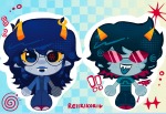  ! 2026 artificial_limb body_modification chibi diamond dragon_cane eyepatch freckles fullres illegal_vriska palerom reiiriko scourge_sisters shipping stars starter_outfit terezi_pyrope text vriska_serket 