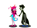  a-timelord commodore_coat dream_ghost feferi_peixes holding_hands nepeta_leijon octopussy rear_admiral_attire redrom shipping transparent 