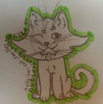 2025 fullres grayscale highlight_color language:alternian lineart lusus monochrome pounce_de_leon scoundrellyfeline sitting solo text wonk