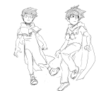  2017 blood_aspect crossover fullres godtier grayscale knight midair mind_aspect mob_psycho_100 paperseverywhere sketch witch 