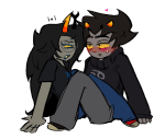  2025 blush fullres heart karkat_vantas redrom shipping sitting slushpunch starter_outfit sweat text vriska_serket vriskat 