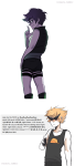 2015 back_angle blush dirk_strider emoji fashion freckles fullres ikimaru jake_english profile pumpkin_patch redrom shipping strong_tanktop text thumbs_up 